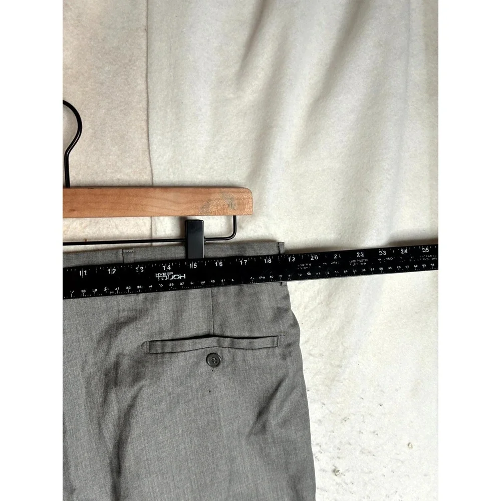 Angelico Biella Dress Pants Men 36 Gray Wool Rolled Hem Straight Business Formal